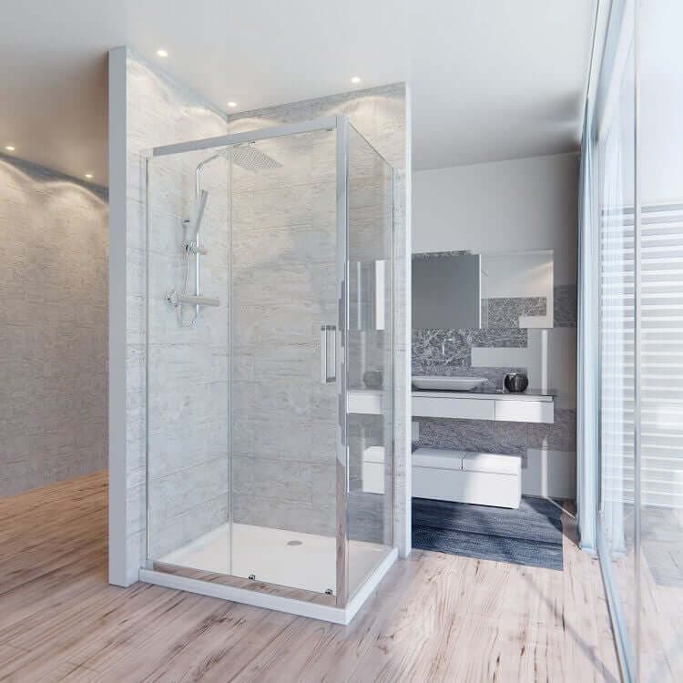 Box Doccia Angolare Cristallo Trasparente 6mm Anticalcare Con Porta Scorrevole Lato Fisso H190 cm Cabina Doccia Design Moderno Fai da te/Attrezzature per cucine e bagni/Attrezzature per bagni/Docce e componenti doccia/Box doccia Shopbagno.it - Roma, Commerciovirtuoso.it