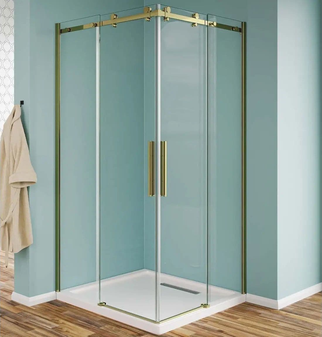 Box Doccia 8mm Profili Oro Doppia Scorrevole H190 Inox in Box doccia Shopbagno.it - Roma, commercioVirtuoso.it