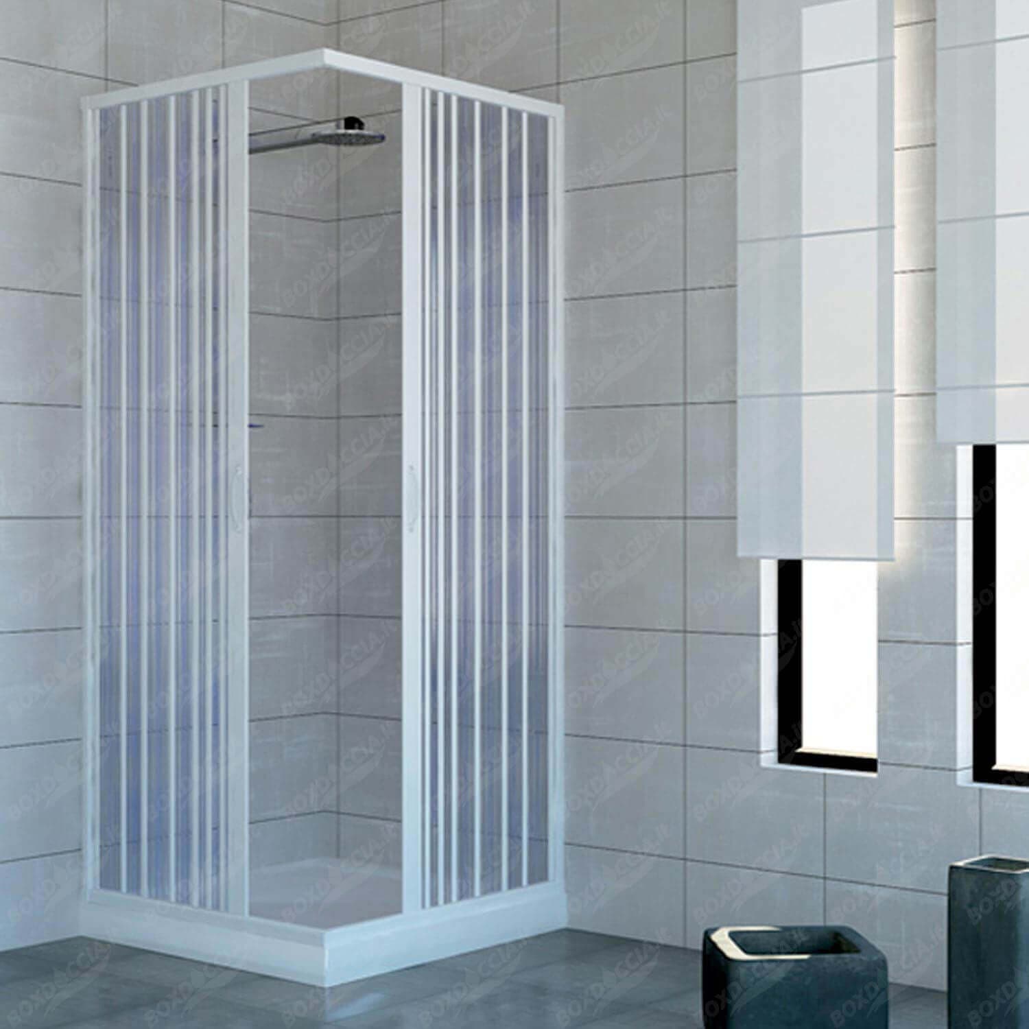 Box Doccia PVC Apertura Totale a Soffietto H185