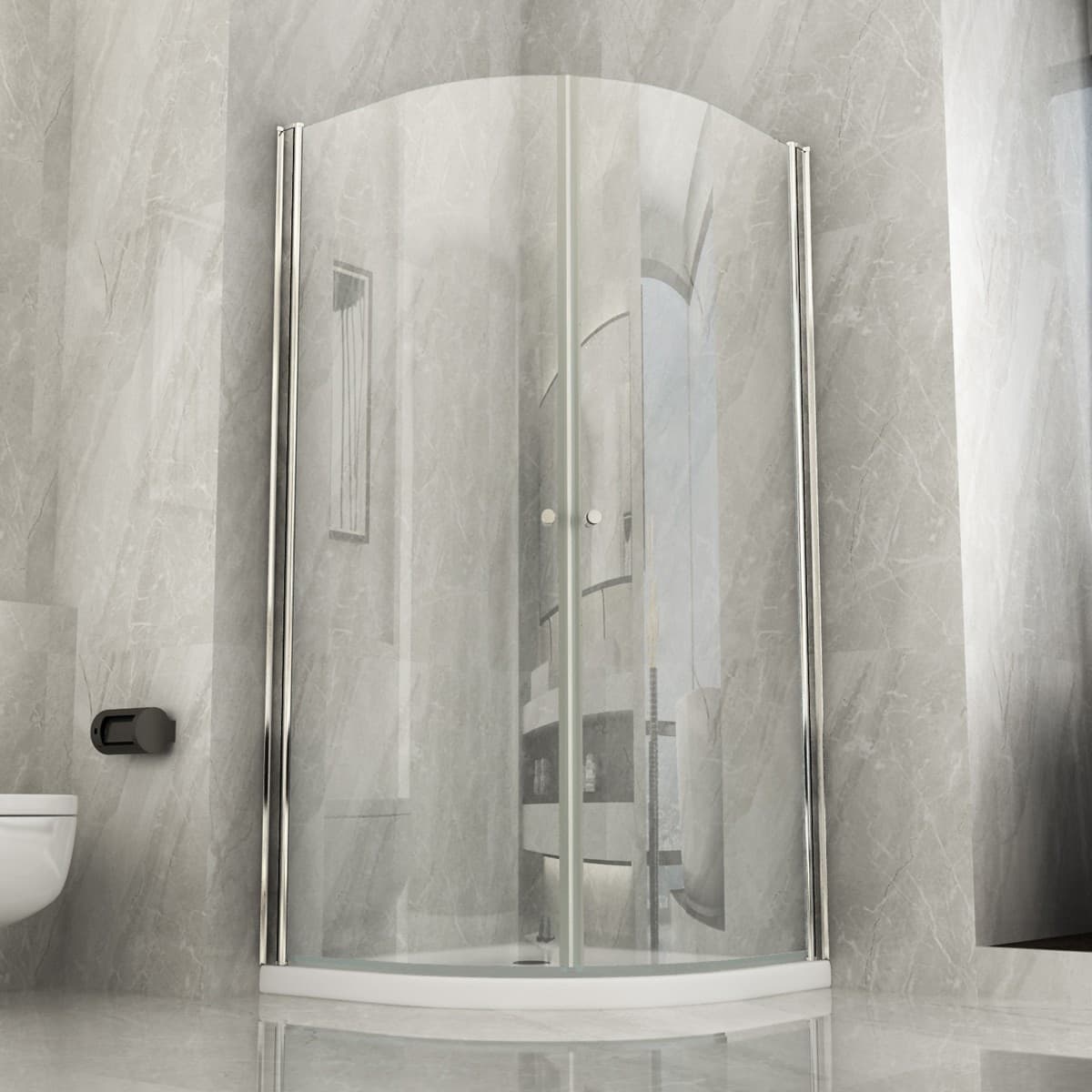 Box-Doccia-Semicircolare-doppia-porta-battente-Trasparente-6mm-H190-KING