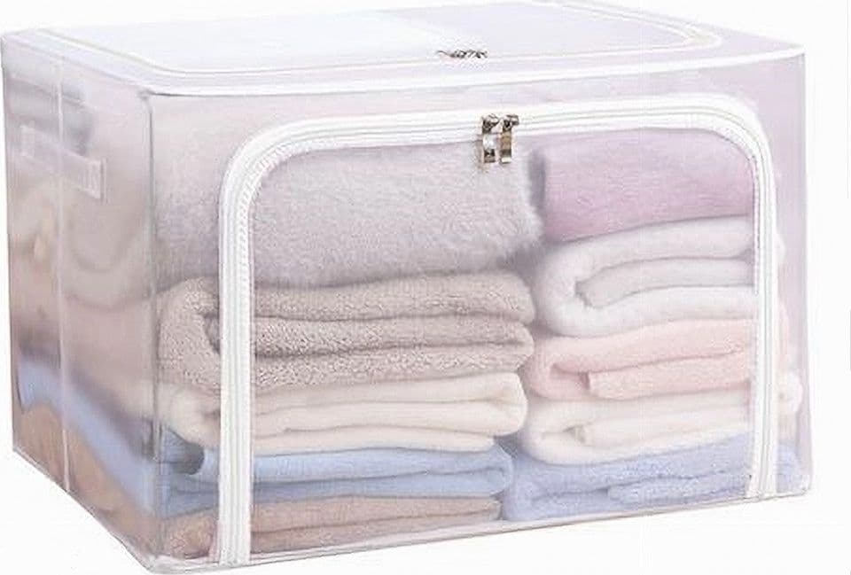 BOX SCATOLA SALVASPAZIO PORTATUTTO VESTITI ARMADIO ORGANIZER 50X40X28 CM 59981 in Contenitori sottoletto Trade Shop italia - Napoli, commercioVirtuoso.it