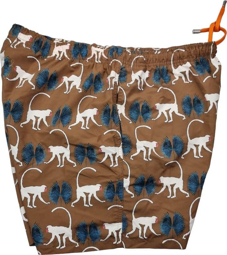 Boxer Mare Uomo Gallo - Fantasia Primati - Tortora Multicolor Made in Italy