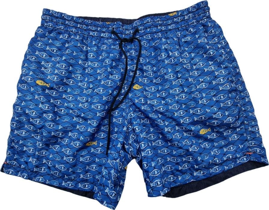 Boxer Mare Uomo Zeybra Portofino 1962 Double Face Fantasia Pesci Blu - Made in Italy in Pantaloncini e calzoncini Couture - Sestu, commercioVirtuoso.it