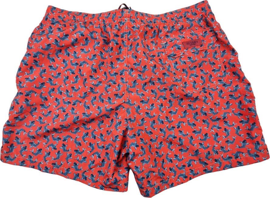 Boxer Mare Uomo Zeybra Portofino 1962 Fantasia Carpe Rosso Corallo - Made in Italy in Pantaloncini e calzoncini Couture - Sestu, commercioVirtuoso.it