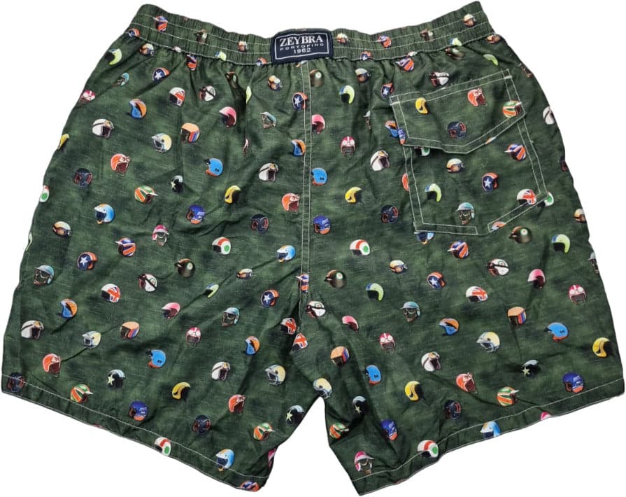Boxer mare Uomo Zeybra Portofino 1962 - fantasia caschi - verde in Pantaloncini e calzoncini Couture - Sestu, commercioVirtuoso.it