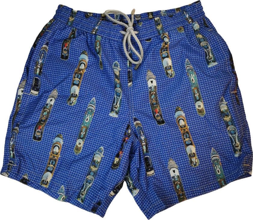 Boxer mare Uomo Zeybra Portofino 1962 - fantasia navi - colore blu elettrico in Pantaloncini e calzoncini Couture - Sestu, commercioVirtuoso.it