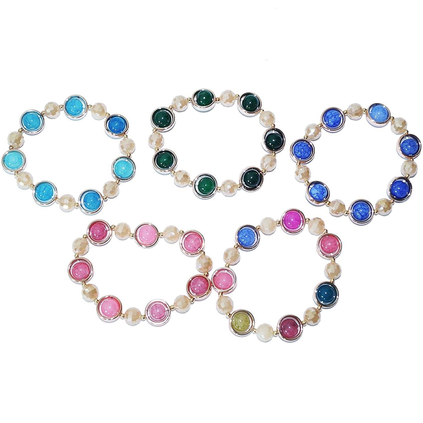 Bracciale Braccialetto Perle Sfere Colorati Molla Elasticizzato Donna Gioielli Moda/Donna/Gioielli/Bracciali Trade Shop italia - Napoli, Commerciovirtuoso.it