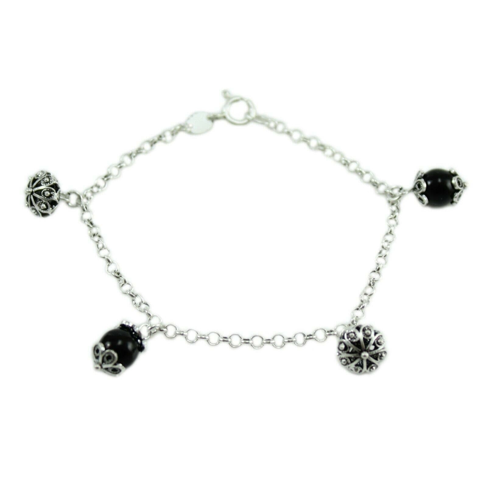 Bracciale Su Coccu onice Bottoni sardi argento portafortuna Sardegna regolabile in Bracciali Gioielleria Saba - Dolianova, commercioVirtuoso.it