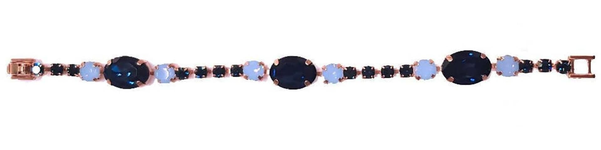 Bracciale donna Tennis placcato in Oro Bianco ipoallergenico con Zirconi e pietre dure Agata Blue Kemira Art.KBB109/3/8 in Bracciali E B Gioielli - Siderno, commercioVirtuoso.it