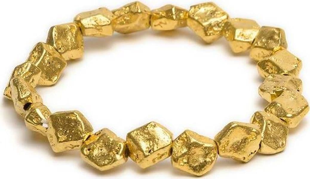 bracciale elastico placcato in ottone con pepite grandi in Bracciali CliV - Milazzo, commercioVirtuoso.it