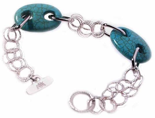 Bracciale in argento con pietre in turchese in Bracciali Argenti Cavas - Arezzo, commercioVirtuoso.it