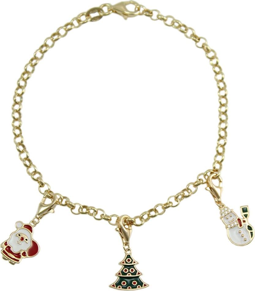 I Giampini bracciale in argento con pendenti babbo Natale albero e Pupazzo di neve in Bracciali Gioielleria Saba - Dolianova, commercioVirtuoso.it