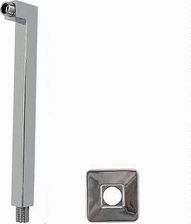 BRACCIO DOCCIA IN OTTONE CROMATO QUADRATO PER SOFFIONE CON ROSONE 30 CM 59492 in Docce fisse Trade Shop italia - Napoli, commercioVirtuoso.it