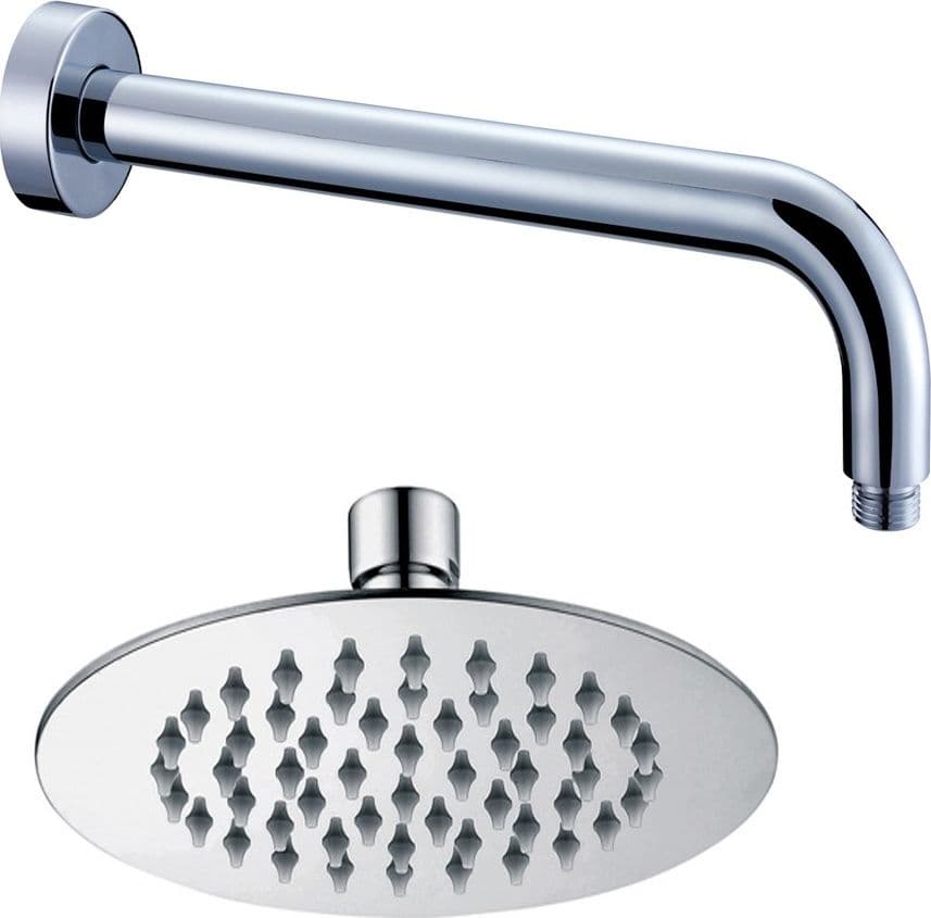 Braccio Doccia Ottone Cromato + Soffione Doccia Tondo Acciaio Inox Diametro 200x2 Mm Spessore Fai da te/Attrezzature per cucine e bagni/Attrezzature per bagni/Docce e componenti doccia/Filtri supporti e soffioni doccia/Docce fisse Ogomondo - Martina Franca, Commerciovirtuoso.it