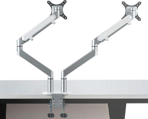 Braccio porta monitor Jamy - doppio - grigio metallizzato - Alba Elettronica/Informatica/Accessori/Accessori per Monitor/Supporti Eurocartuccia - Pavullo, Commerciovirtuoso.it