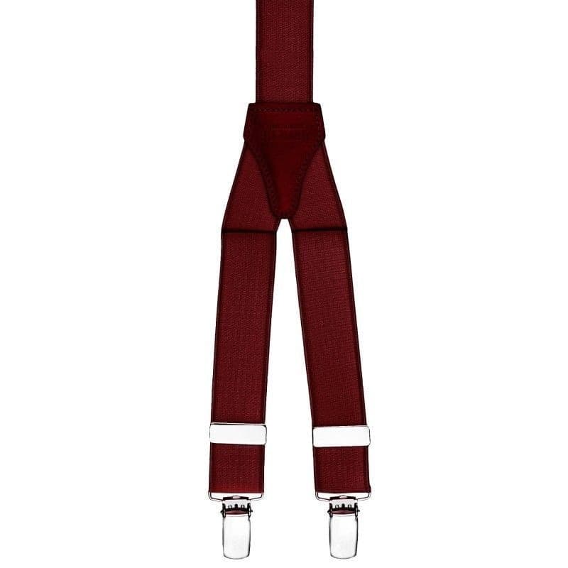 BRETELLE ELASTICIZZATE TINTA UNITA UOMO DONNA CINGHIA REGOLABILE BORDEAUX