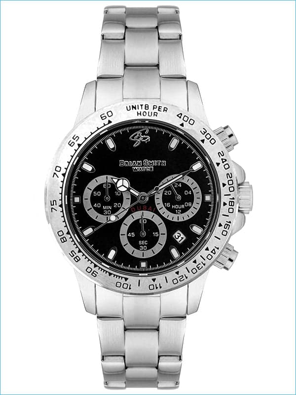 Brian Smith - Orologio Cronografo Dubai Argento/Nero - 2224