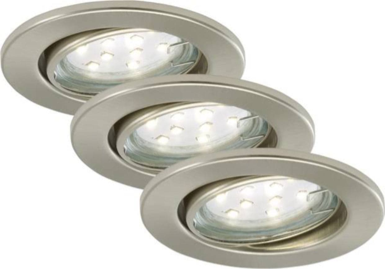 BRILONER---3-FARETTI-LED-INCASSO-3W--GU10-250LM-NICHEL-SATINATO