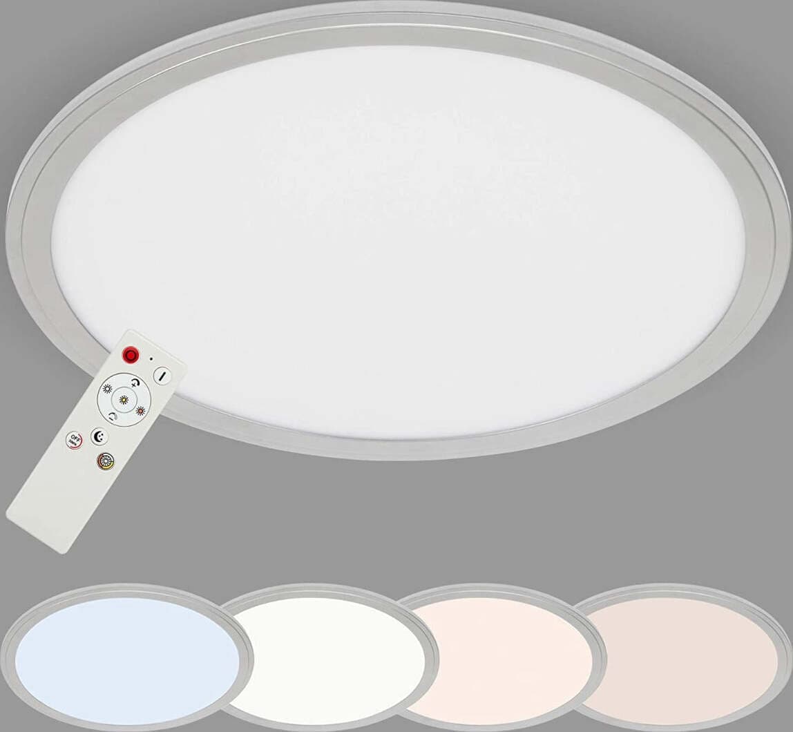 BRILONER---PLAFONIERA-LED-SLIM-DIAM.-40cm-22watt-2200lumen-CON-TELECOMANDO-BORDO-ARGENTO