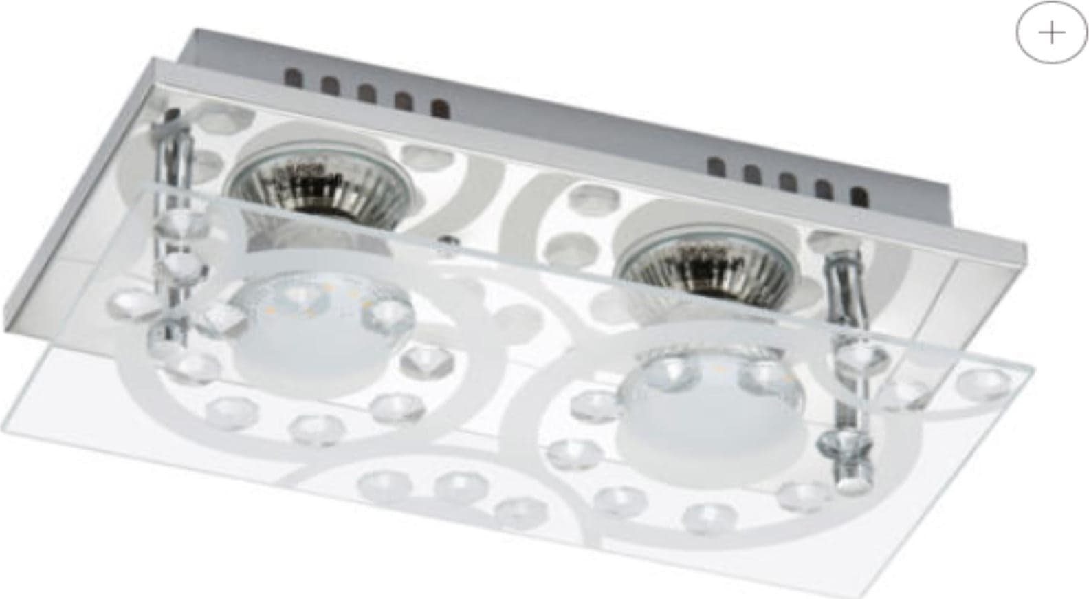 BRILONER--PLAFONIERA-2-LED-3W-250LUMEN-3000K-CROMO/VETRO-TRASPARENTE