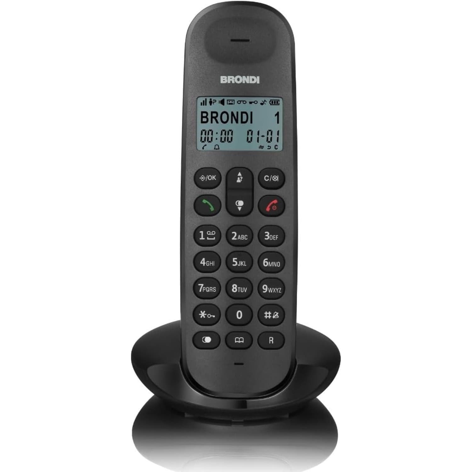 Brondi-Lotus-Telefono-Cordless-Nero