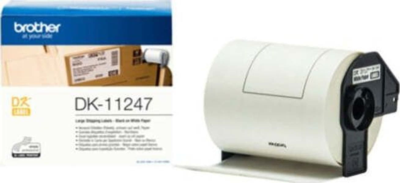 Brother - Etichette adesive in Carta - Nero-Bianco- 103.6 mm x 164.3 mm - QL1100-1110NWB - DK11247 Cancelleria e prodotti per ufficio/Elettronica per ufficio/Accessori/Accessori per etichettatrici Eurocartuccia - Pavullo, Commerciovirtuoso.it