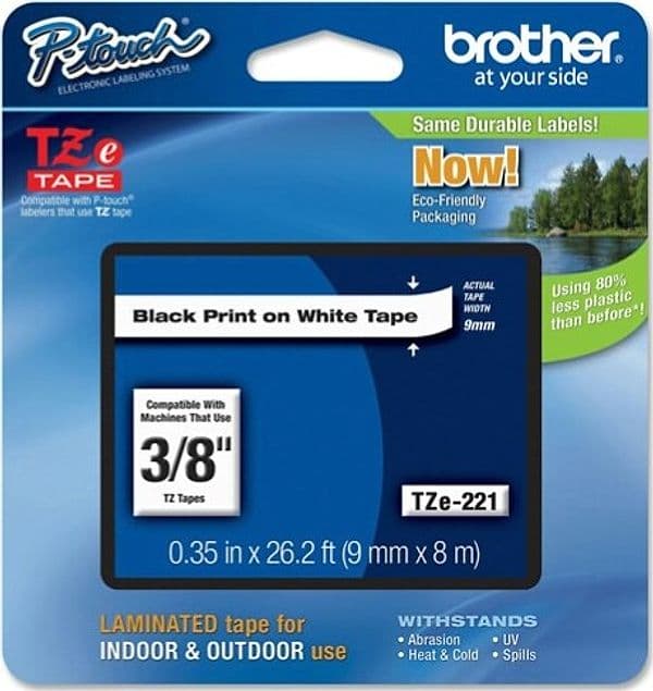 Brother - Nastro - Nero-Bianco -TZE221 - 9mm x 8mt Cancelleria e prodotti per ufficio/Elettronica per ufficio/Accessori/Accessori per etichettatrici Eurocartuccia - Pavullo, Commerciovirtuoso.it