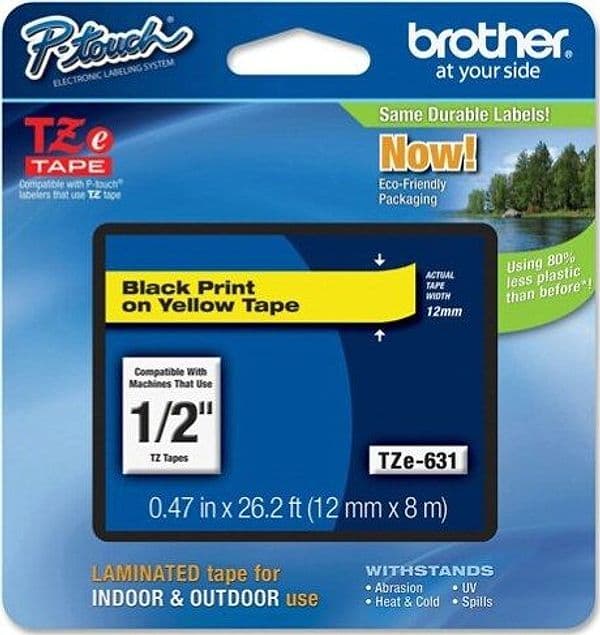 Brother - Nastro - Nero-Giallo - TZE631 - 12mm x 8mt Cancelleria e prodotti per ufficio/Elettronica per ufficio/Accessori/Accessori per etichettatrici Eurocartuccia - Pavullo, Commerciovirtuoso.it