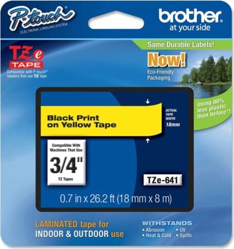 Brother - Nastro - Nero-Giallo - TZE641 - 18mm x 8mt Cancelleria e prodotti per ufficio/Elettronica per ufficio/Accessori/Accessori per etichettatrici Eurocartuccia - Pavullo, Commerciovirtuoso.it