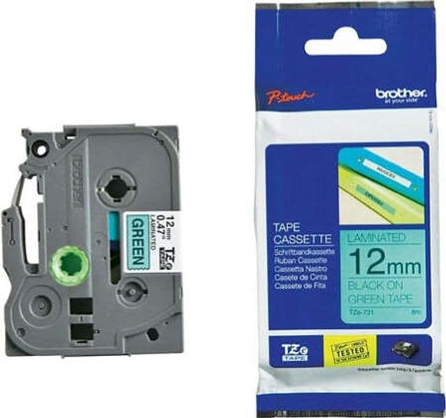 Brother - Nastro - Nero-Verde - TZE731 - 12mm x 8mt Cancelleria e prodotti per ufficio/Elettronica per ufficio/Accessori/Accessori per etichettatrici Eurocartuccia - Pavullo, Commerciovirtuoso.it