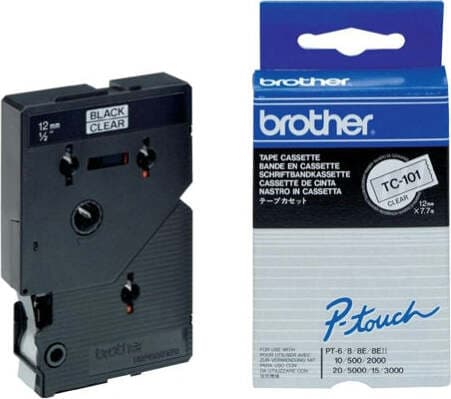 Brother - Nastro - Trasparente-Nero - TC101 - 12mm x 7 7mt Cancelleria e prodotti per ufficio/Elettronica per ufficio/Accessori/Accessori per etichettatrici Eurocartuccia - Pavullo, Commerciovirtuoso.it