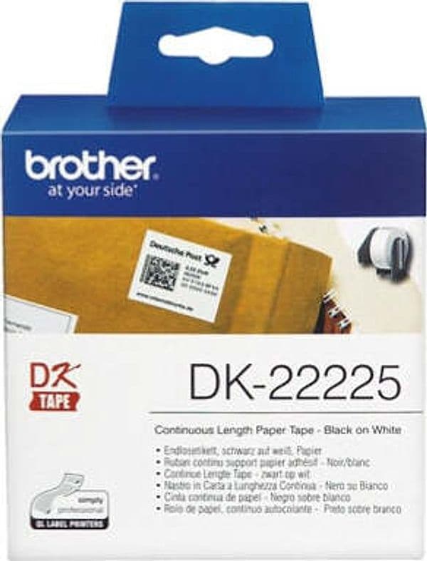 Brother - Nastro adesivo - Nero-Bianco - 38mm x 30 48mt - DK22225 Cancelleria e prodotti per ufficio/Elettronica per ufficio/Accessori/Accessori per etichettatrici Eurocartuccia - Pavullo, Commerciovirtuoso.it