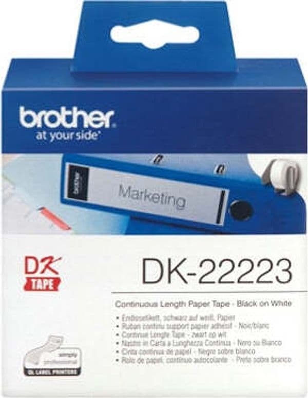 Brother - Nastro adesivo - Nero-Bianco - 50mm x 30 48mt - DK22223 Cancelleria e prodotti per ufficio/Elettronica per ufficio/Accessori/Accessori per etichettatrici Eurocartuccia - Pavullo, Commerciovirtuoso.it
