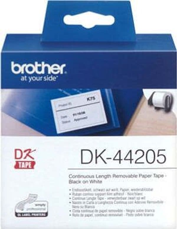 Brother - Nastro adesivo - Nero-Bianco - 62mm x 30 48mt - DK44205 Cancelleria e prodotti per ufficio/Elettronica per ufficio/Accessori/Accessori per etichettatrici Eurocartuccia - Pavullo, Commerciovirtuoso.it