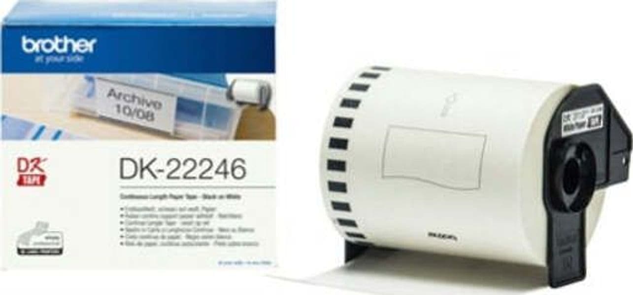 Brother - Nastro adesivo in Carta - Nero-Bianco - 103.6 mm-30.48 metri lunghezza - QL1100-1110N - DK22246 Cancelleria e prodotti per ufficio/Elettronica per ufficio/Accessori/Accessori per etichettatrici Eurocartuccia - Pavullo, Commerciovirtuoso.it