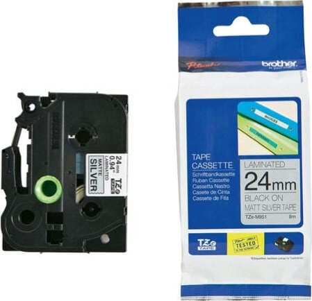 Brother - Nastro metallizzato - Nero-argento opaco - TZEM951 - 24mm x 8mt Cancelleria e prodotti per ufficio/Elettronica per ufficio/Accessori/Accessori per etichettatrici Eurocartuccia - Pavullo, Commerciovirtuoso.it