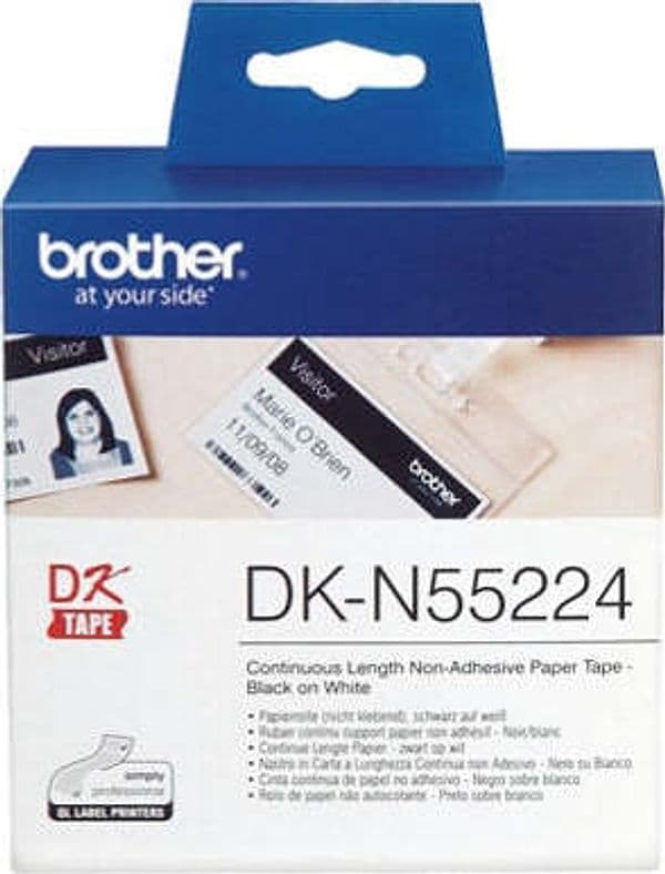 Brother - Nastro non adesivo - Nero-Bianco - 54mm x 30 48mt - DKN55224 Cancelleria e prodotti per ufficio/Elettronica per ufficio/Accessori/Accessori per etichettatrici Eurocartuccia - Pavullo, Commerciovirtuoso.it