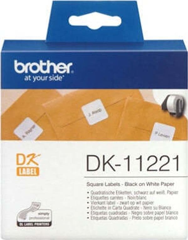 Brother - Rotolo 1000 Etichette quadrate 23 x 23 mm - Nero-Bianco - DK-11221 Cancelleria e prodotti per ufficio/Elettronica per ufficio/Accessori/Accessori per etichettatrici Eurocartuccia - Pavullo, Commerciovirtuoso.it