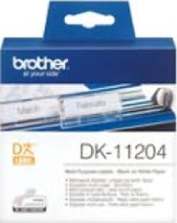 Brother - Rotolo 400 Etichette 17 x 54 mm - Nero-Bianco - DK-11204 Cancelleria e prodotti per ufficio/Elettronica per ufficio/Accessori/Accessori per etichettatrici Eurocartuccia - Pavullo, Commerciovirtuoso.it