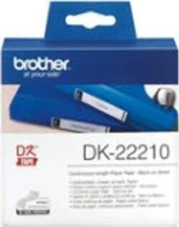Brother - Rotolo etichetta continua - Nero-Bianco - 29mm x 30 48mt - DK22210 Cancelleria e prodotti per ufficio/Elettronica per ufficio/Accessori/Accessori per etichettatrici Eurocartuccia - Pavullo, Commerciovirtuoso.it