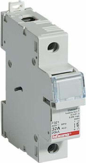 BTICINO---PORTAFUSIBILE-SEZIONABILE-1P-32A-500W---FUSIBILI-TIPO-F-(10,3x38-mm)---1-MODULO