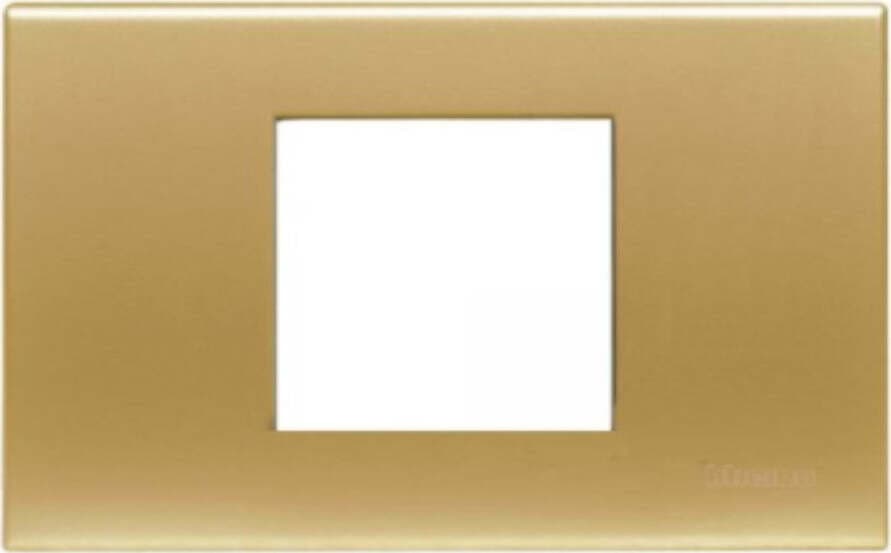 BTICINO-LIGHT---PLACCA-2-POSTI---COLORE-ORO-SATINATO