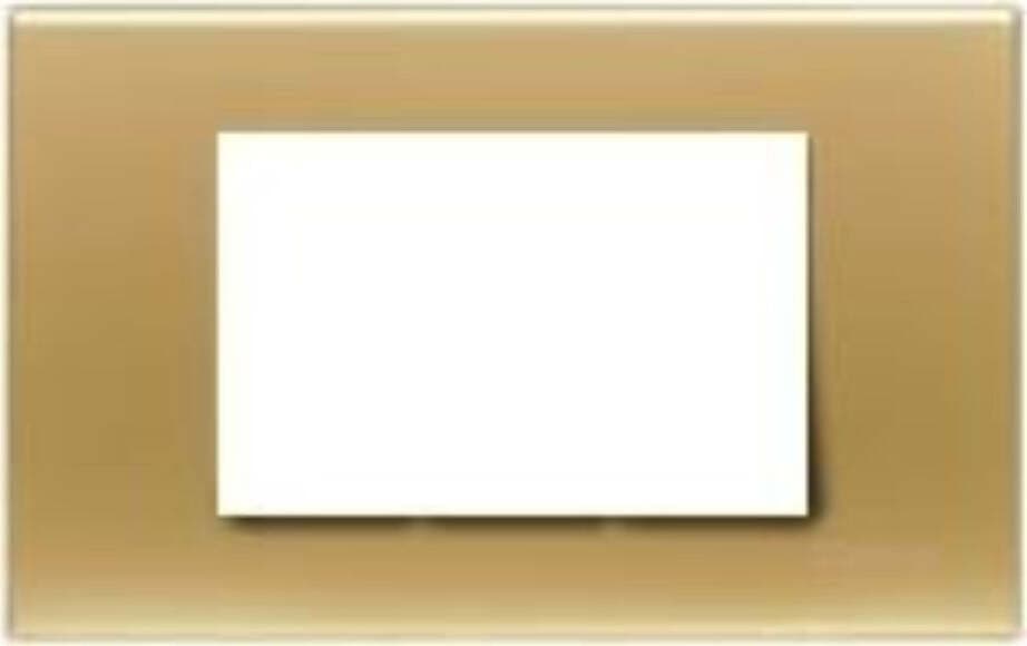 BTICINO-LIGHT---PLACCA-3-MODULI---COLORE-ORO-SATINATO-E-MATERIALE-TECNOPOLIMERO