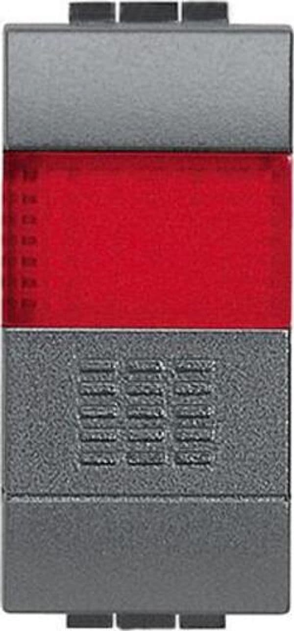 BTICINO-LIVINGLIGHT---PULSANTE-1P-NO-10A-250-Vac-CON-SPIA-ROSSA-COLORE-ANTRACITE-ART.-L4038R