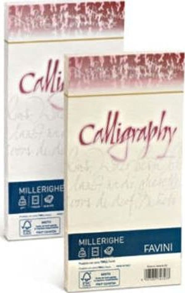Busta Calligraphy Millerighe - 110 x 220 mm - 100 gr - bianco 01 - Favini - conf. 25 pezzi Cancelleria e prodotti per ufficio/Carta blocchi e quaderni/Carta/Carta da lettere Eurocartuccia - Pavullo, Commerciovirtuoso.it