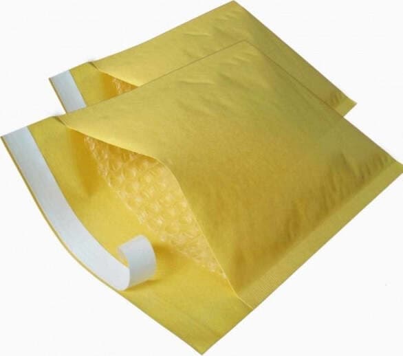 BUSTA GIALLA DA LETTERE IMBOTTITA 25x30 POSTALI CON PLURIBALL CHIUSURA ADESIVA