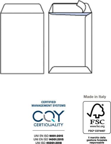 Busta sacco COMPETITOR FSC - bianca - strip adesivo - 250 x 353 mm - 80 gr - Pigna - conf. 100 pezzi Commercio Industria e Scienza/Forniture per imballaggio e spedizione/Scatole buste e tubi per spedizione/Buste per spedizione/Buste imbottite Eurocartuccia - Pavullo, Commerciovirtuoso.it