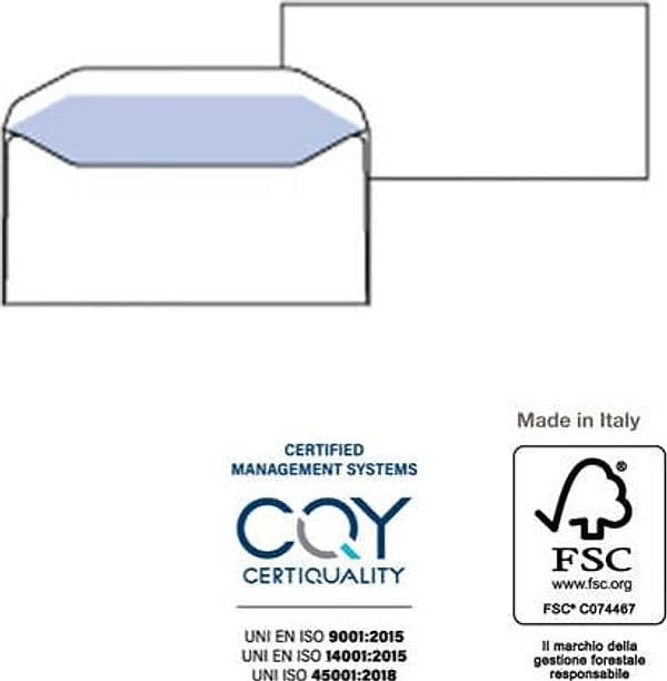 Busta SILVER MATIC FSC - gommata - bianca - senza finestra - 110 x 230 mm - 80 gr - Pigna - conf. 25 pezzi Commercio Industria e Scienza/Forniture per imballaggio e spedizione/Scatole buste e tubi per spedizione/Buste per spedizione/Buste commerciali Eurocartuccia - Pavullo, Commerciovirtuoso.it