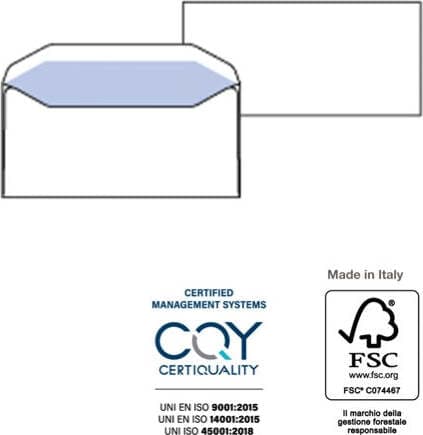 Busta SILVER MATIC FSC - gommata - bianca - senza finestra - 110 x 230 mm - 80 gr - Pigna - conf. 500 pezzi Commercio Industria e Scienza/Forniture per imballaggio e spedizione/Scatole buste e tubi per spedizione/Buste per spedizione/Buste commerciali Eurocartuccia - Pavullo, Commerciovirtuoso.it