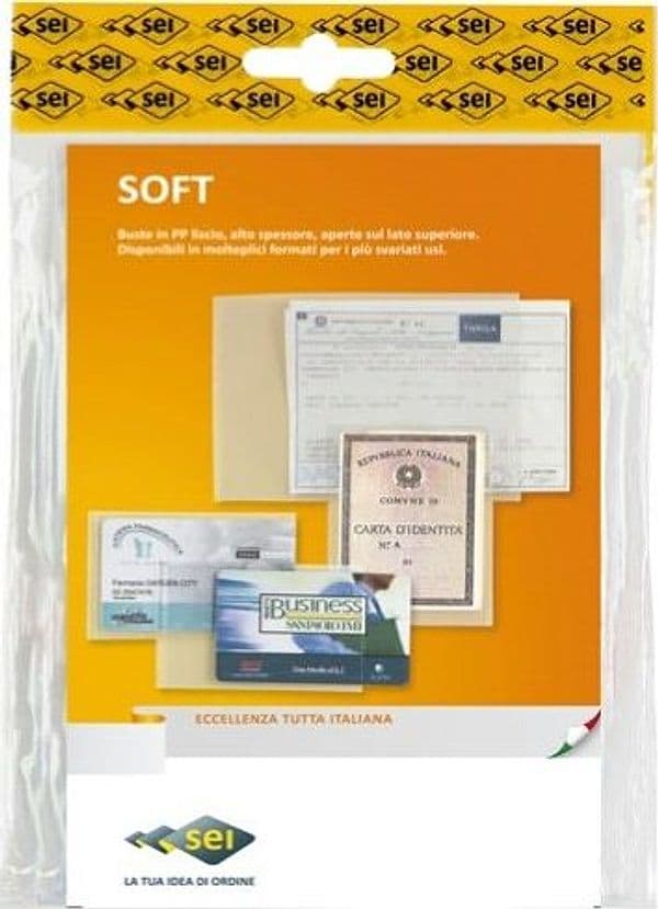 Buste a sacco Soft - PPL - 18 x 24 cm - liscio - trasparente - Sei Rota - conf. 25 pezzi